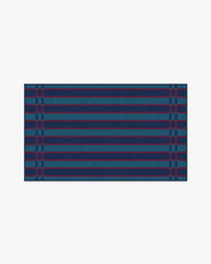 Helen Varsity Stripe Teal & Navy Rug by Humberto Leon