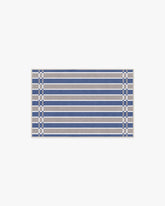 Helen Varsity Stripe Taupe & Blue Rug by Humberto Leon
