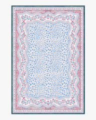 Wendy Animal Border Blue & Pink Rug by Humberto Leon