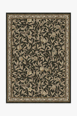 Bird & Pomegranate Soft Black Rug by Morris & Co.