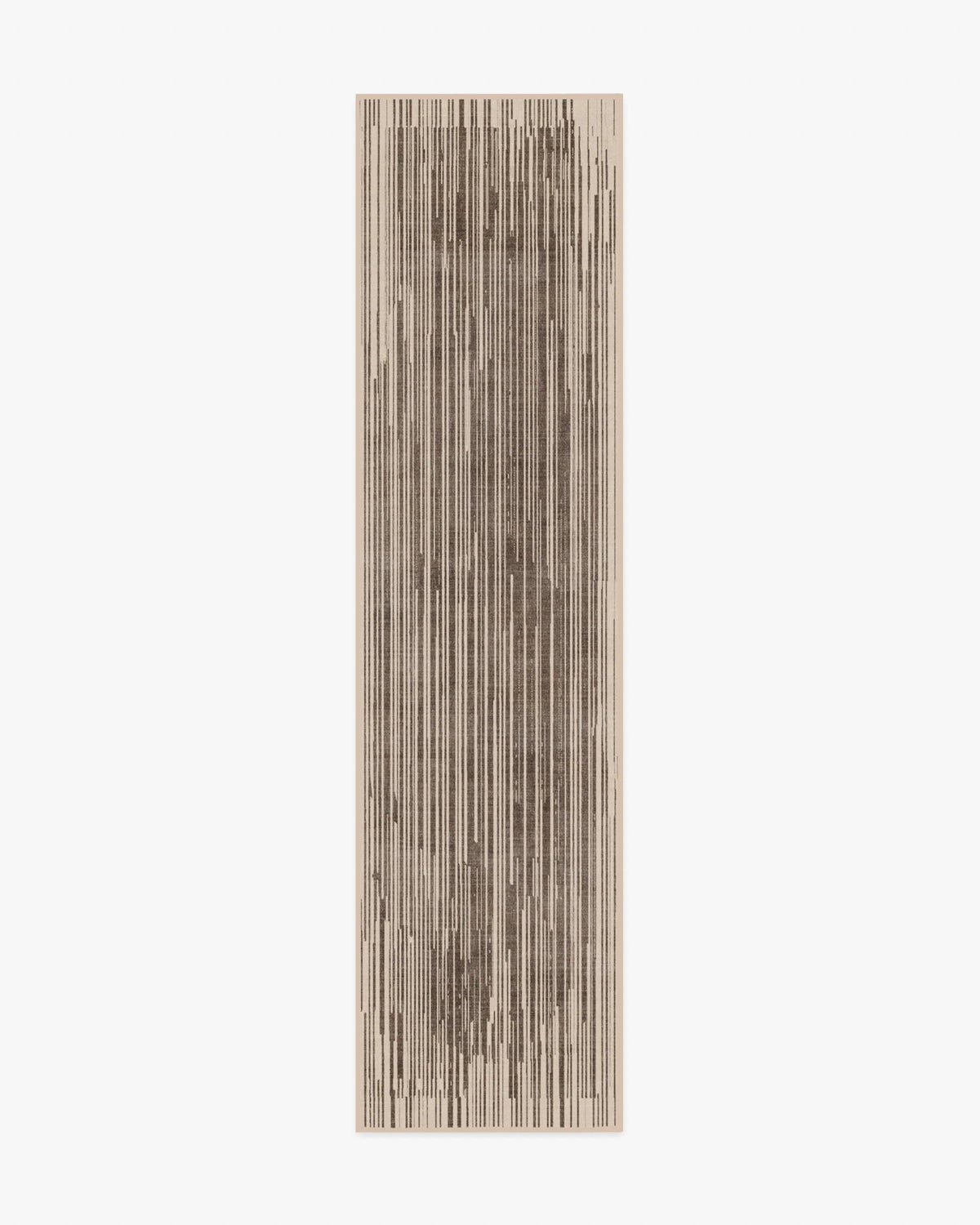 Striated Border Brown Rug