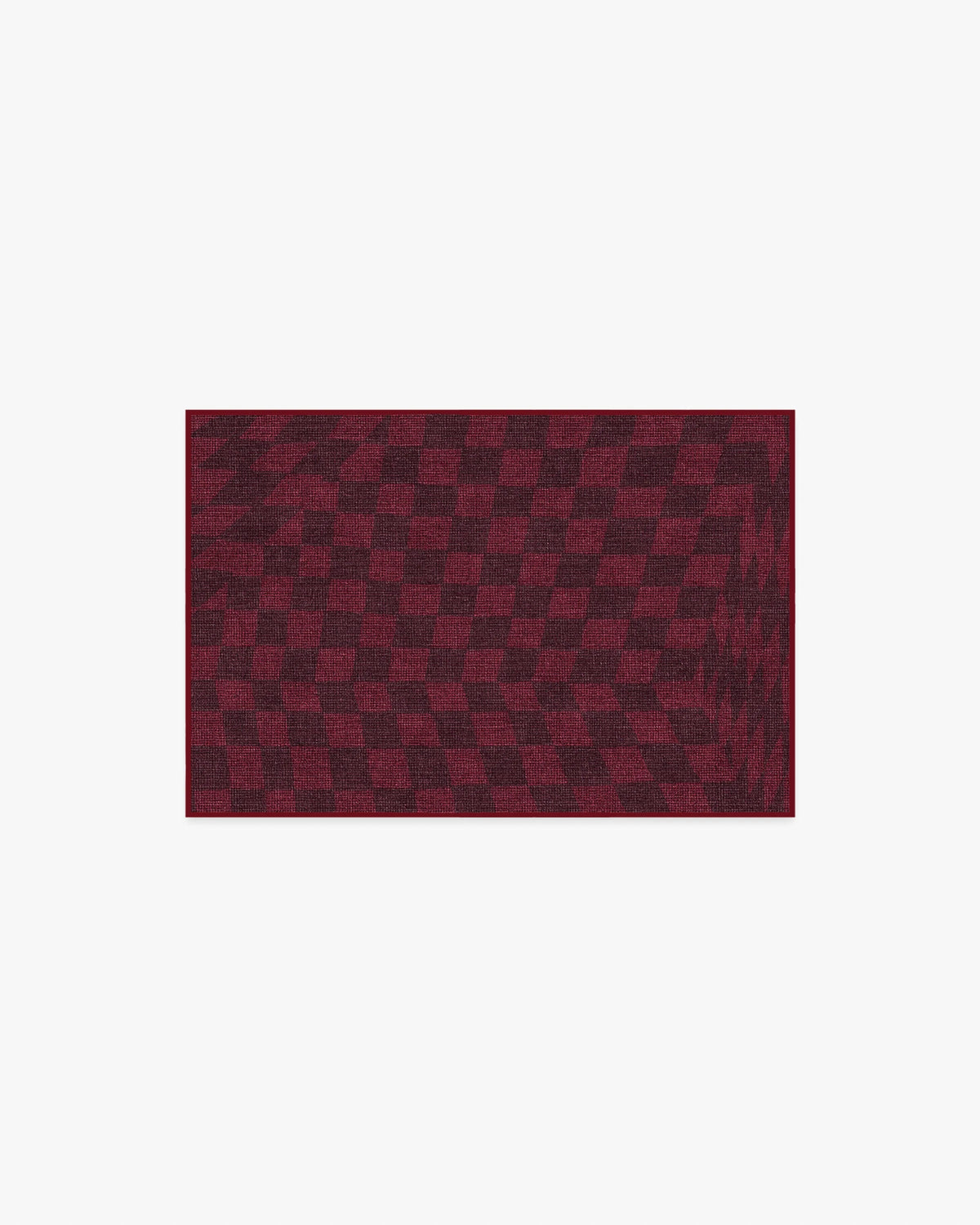 Ricardo Checkerboard Burgundy Rug by Humberto Leon