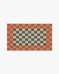 Checker Border Pink & Orange Rug by Jonathan Adler