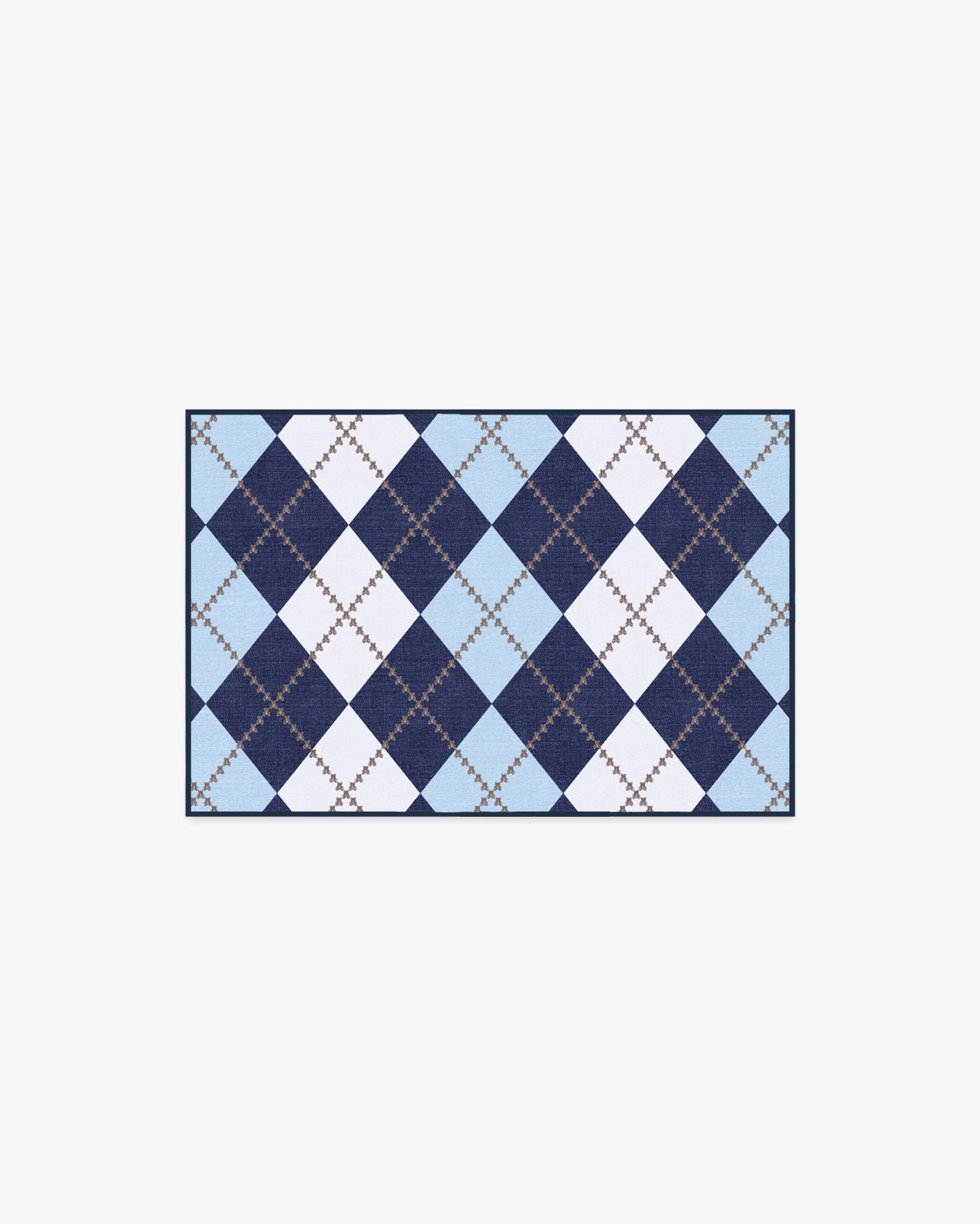 Teddy Bear Argyle Navy & Blue Rug by Humberto Leon