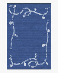 M&E Charms Midnight Blue Rug by Humberto Leon