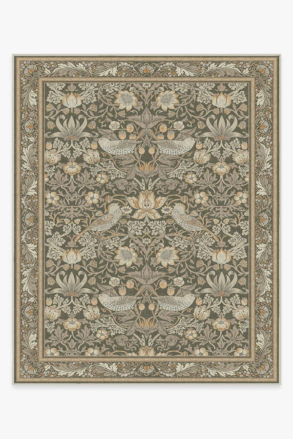 Strawberry Thief Stone Gold Rug by Morris & Co.