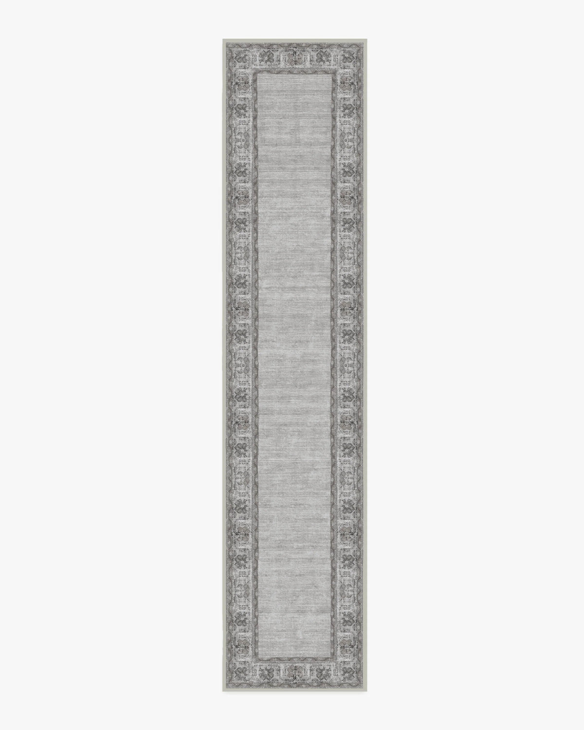 Vintage Daisy Bordered Grey Rug